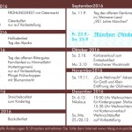 Veranstaltungsplan 2016 auf dem Rittergut München
